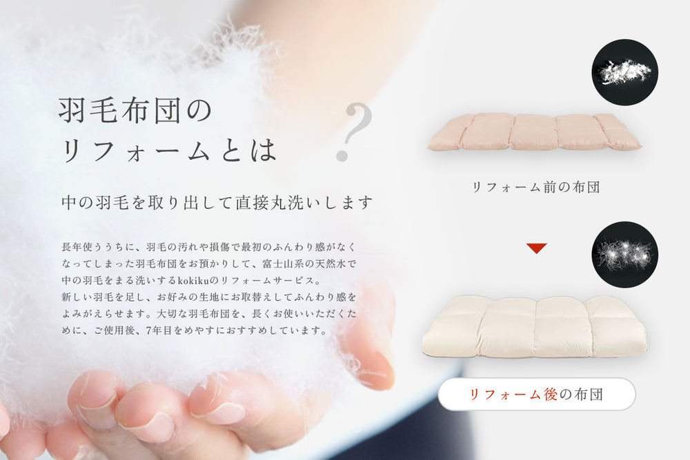 羽毛布団のリフォームとは