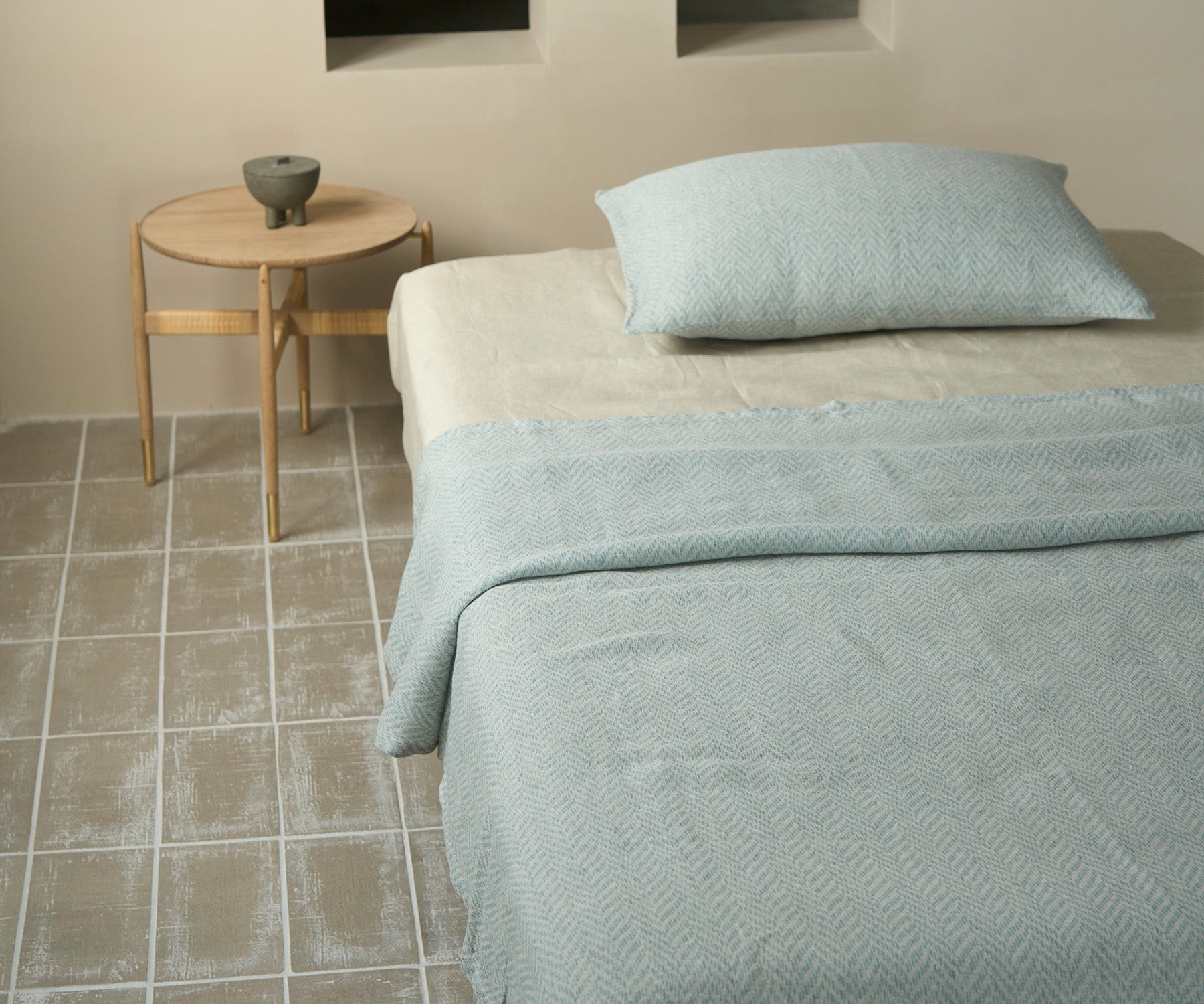 リネンヘリンボーンフラットシーツ – kokiku